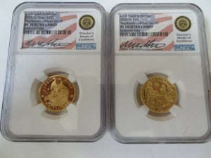 2020 W Mayflower Voyage British TWO GOLD 1/4 OZ. NGC PF70 ULTRA CAMEO FIRST RELEASE.