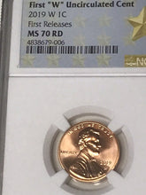 Load image into Gallery viewer, 2019 W WEST POINT NGC MS70 FIRST RELEASE LINCOLN CENT Star Label