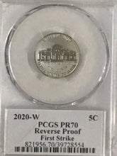 Load image into Gallery viewer, 2020 W Jefferson Nickel PCGS Reverse Proof PR70DCAM First Strike Leonard Buckley