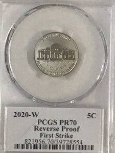 2020 W Jefferson Nickel PCGS Reverse Proof PR70DCAM First Strike Leonard Buckley