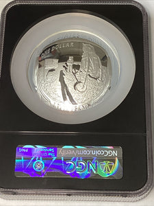 2019 P Apollo 11 50th Ann. 5 oz Silver NGC PF70 FDI Rare Black Core Charlie Duke