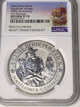 Load image into Gallery viewer, 2020 W Mayflower Voyage Silver NGC PF70 Reverse Proof First Release