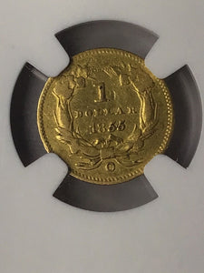 1855 O Indian Gold Dollar NGC XF