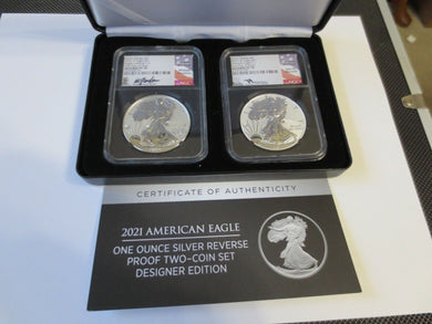 2021 American Eagle Reverse Proof Two-Coin Set Designer Edition NGC FDI PF70