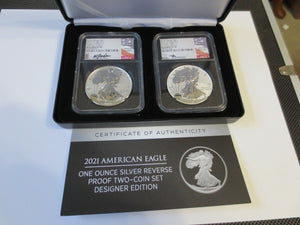 2021 American Eagle Reverse Proof Two-Coin Set Designer Edition NGC FDI PF70
