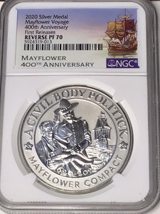 2020 W Mayflower Voyage Silver NGC PF70 Reverse Proof First Release