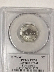2020-W Jefferson Nickel Reverse PR70 FDOI PCGS  Signed Jamie Franki