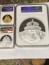 Load image into Gallery viewer, 2022 China Silver &amp; Gold New Year Celebration Panda Ultra High Relief 3-pc Proof