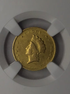 1855 O Indian Gold Dollar NGC XF