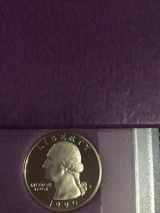 1990 S Proof Clad Washington Quarter