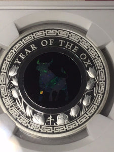 2021 Australia OPAL LUNAR Year the OX 1 oz Silver Proof NGC PF70 Early Release