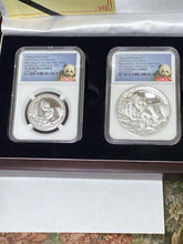 Load image into Gallery viewer, 2020 Silver &amp; Platinum National Zoo 20th Ann. Panda 3-pc Proof Set NGC PF70