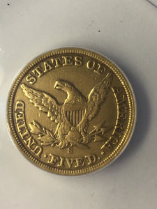 1862 S $5 Gold ANACS VF 30 Liberty Half Eagle