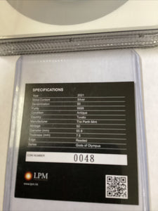 2021 Tuvalu Gods of Olympus Zeus 5oz Silver Coin NGC MS 70