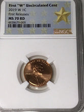 Load image into Gallery viewer, 2019 W WEST POINT NGC MS70 FIRST RELEASE LINCOLN CENT Star Label