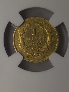 1855 O Indian Gold Dollar NGC XF