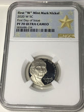 Load image into Gallery viewer, 2020-W Jefferson Proof Nickel NGC PR70 Ultra Cameo First Day of Issue.