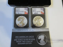 Load image into Gallery viewer, 2021 American Eagle Reverse Proof Two-Coin Set Designer Edition NGC FDI PF70