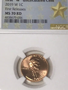 2019 W WEST POINT NGC MS70 FIRST RELEASE LINCOLN CENT Star Label