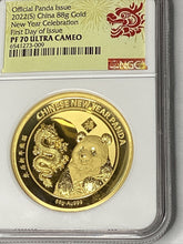 Load image into Gallery viewer, 2022 China Silver &amp; Gold New Year Celebration Panda Ultra High Relief 3-pc Proof