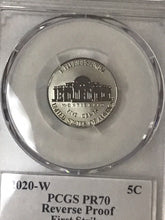 Load image into Gallery viewer, 2020-W Jefferson Nickel Reverse PR70 FDOI PCGS  Signed Jamie Franki