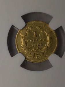 1855 O Indian Gold Dollar NGC XF