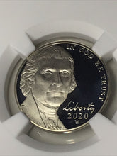 Load image into Gallery viewer, 2020-W Jefferson Proof Nickel NGC PR70 Ultra Cameo First Day of Issue.