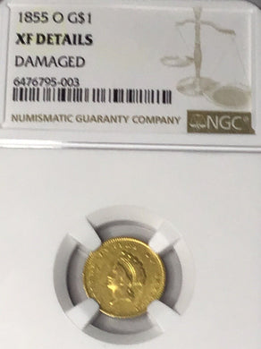 1855 O Indian Gold Dollar NGC XF