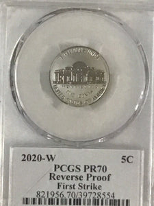 2020 W Jefferson Nickel PCGS Reverse  Proof PF 70 First Strike Leonard Buckley