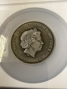 2021 Tuvalu Gods of Olympus Zeus 5oz Silver Coin NGC MS 70