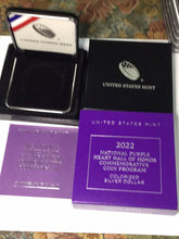 Load image into Gallery viewer, 2022 W Colorized Purple Heart Silver Dollar Box And COA  - NO COIN