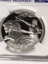 Load image into Gallery viewer, 2017 Tokelau Creatures Myth &amp; Legend Poseidon High relief $5 Silver NGC PF70 ER