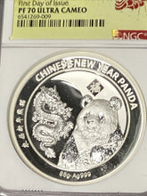 Load image into Gallery viewer, 2022 China Silver &amp; Gold New Year Celebration Panda Ultra High Relief 3-pc Proof