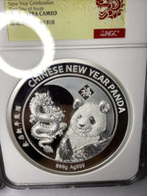 Load image into Gallery viewer, 2022 China Silver &amp; Gold New Year Celebration Panda Ultra High Relief 3-pc Proof