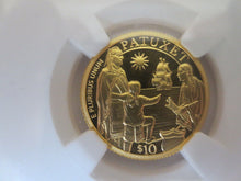 Load image into Gallery viewer, 2020 W Mayflower Voyage British 2 GOLD Coin set PF70 FR Signed Miles Standish.