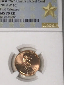 2019 W WEST POINT NGC MS70 FIRST RELEASE LINCOLN CENT Star Label