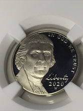 Load image into Gallery viewer, 2020-W Jefferson Proof Nickel NGC PR70 Ultra Cameo First Day of Issue.