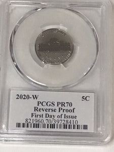 2020-W Jefferson Nickel Reverse PR70 FDOI PCGS  Signed Jamie Franki