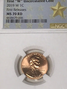 2019 W WEST POINT NGC MS70 FIRST RELEASE LINCOLN CENT Star Label