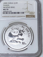 Load image into Gallery viewer, 2000 China S10Y Panda, Frosted Ring NGC MS70