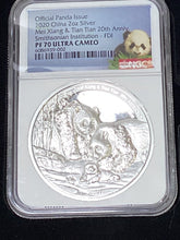 Load image into Gallery viewer, 2020 Silver &amp; Platinum National Zoo 20th Ann. Panda 3-pc Proof Set NGC PF70