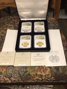 2021 UK ROYAL & JAPAN Mint Collaboration NGC PF70 (2) 1/2oz Gold (2) 1oz Silver.