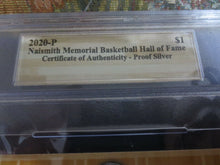 Load image into Gallery viewer, 2020 P SILVER $1 BASKETBALL HOF PCGS PR70DCAM FDOI BYRON SCOTT SIGNED 1 OF 24.