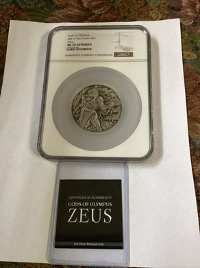2021 Tuvalu Gods of Olympus Zeus 5oz Silver Coin NGC MS 70