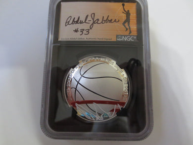 2020-P Basketball Hall of Fame Kareem Abdul-Jabbar Signed Silver NGC PR70
