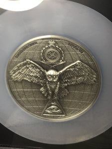 2022 Niue $10 5-oz Silver Eye of Providence Ultra High Relief Gilt Antiqued Coin NGC MS70 First Day of Issue