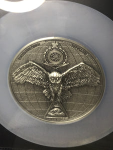 2022 Niue $10 5-oz Silver Eye of Providence Ultra High Relief Gilt Antiqued Coin NGC MS70 First Day of Issue