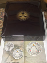 Load image into Gallery viewer, 2022 Niue $10 5-oz Silver Eye of Providence Ultra High Relief Gilt Antiqued Coin NGC MS70 First Day of Issue
