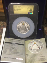 Load image into Gallery viewer, 2022 Niue $10 5-oz Silver Eye of Providence Ultra High Relief Gilt Antiqued Coin NGC MS70 First Day of Issue