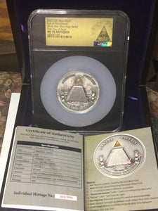 2022 Niue $10 5-oz Silver Eye of Providence Ultra High Relief Gilt Antiqued Coin NGC MS70 First Day of Issue